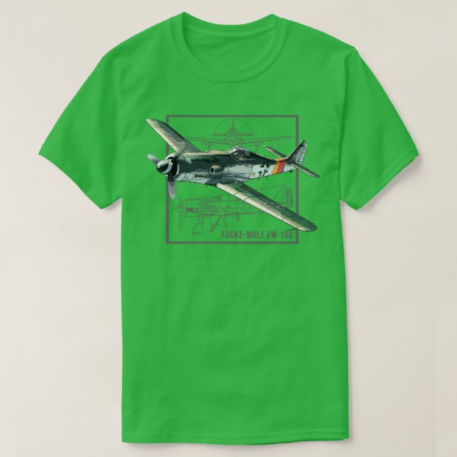 Camiseta Avión FockeWulf Fw 190 WW2 (Diseño del anverso)