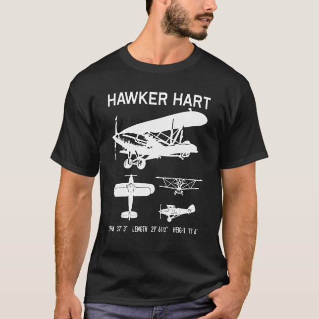 Camiseta Avión Hawker Hart British Ww2 Biplane Bomber (Anverso)