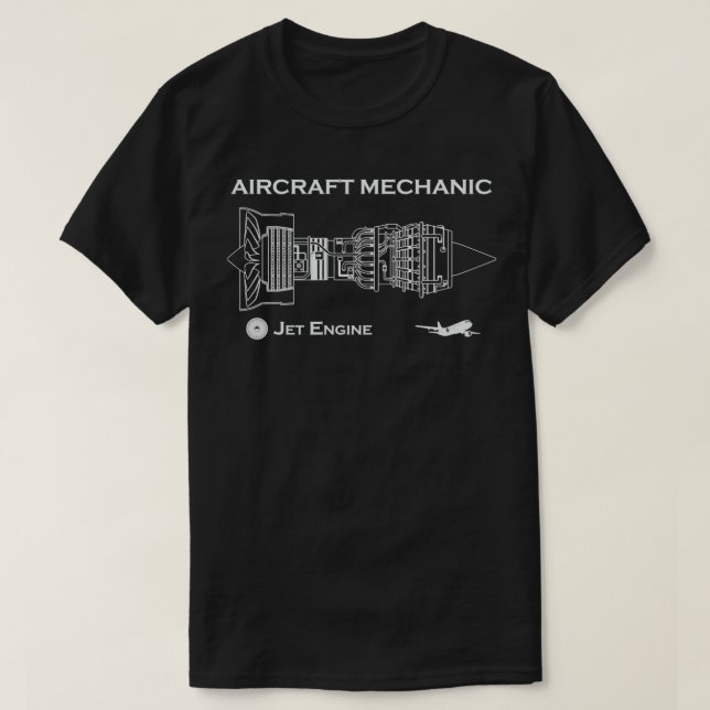 Camiseta Avión mecánico de motores de reacción (Diseño del anverso)