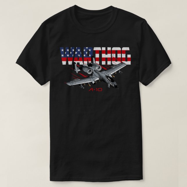 Camiseta Avión militar A10 Warthog Bandera estadounidense  (Diseño del anverso)
