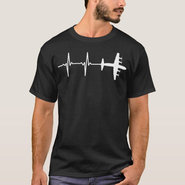 Camiseta Avión militar EKG Heartbeat P3 Orion (Anverso)