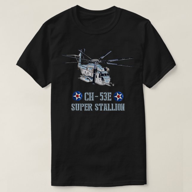 Camiseta Avión militar estadounidense CH53E Superstallion H (Diseño del anverso)