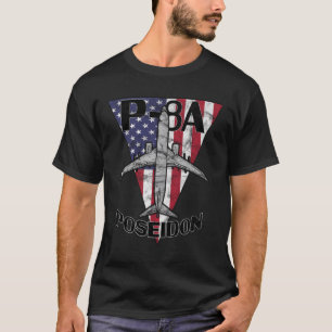 Camiseta Avión militar P-8 Poseidón Patriótico Vintage