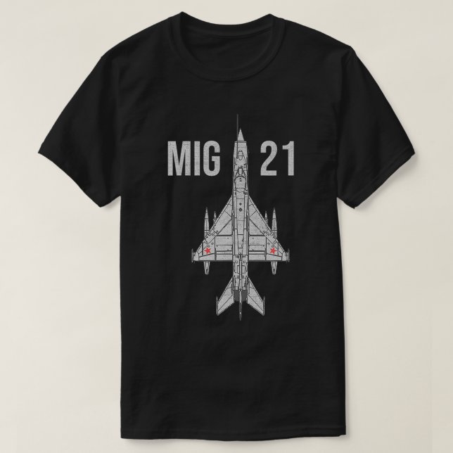 Camiseta Avión militar ruso MIG 21 (Diseño del anverso)
