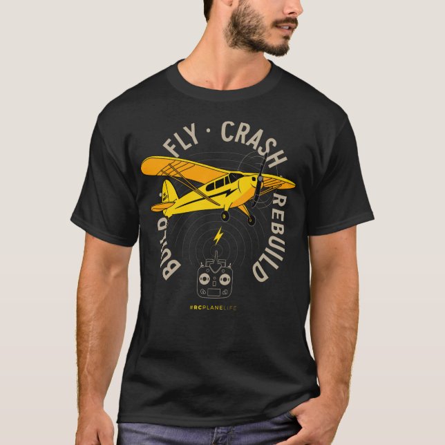 Camiseta Avión modelo avión RC avión amarillo construye avi (Anverso)