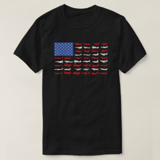 Camiseta Avión piloto Aviación de Aviación de Bandera Ameri