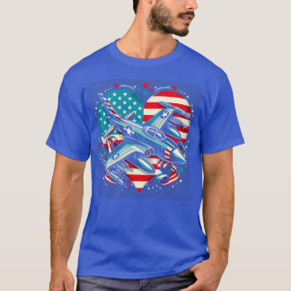 Camiseta Avión piloto Bandera Estadounidense Vintage Sp