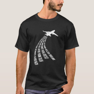Camiseta Avión piloto de aviación Alfabeto fonético Wordclo