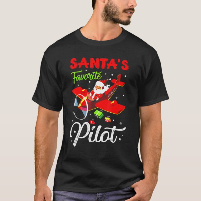 Camiseta Avión piloto de navidades Santa Claus (Anverso)