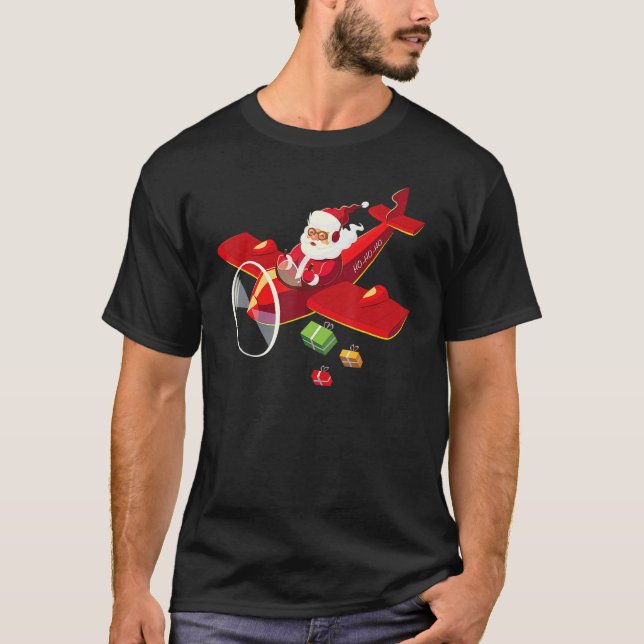 Camiseta Avión piloto de navidades Santa Claus (Anverso)