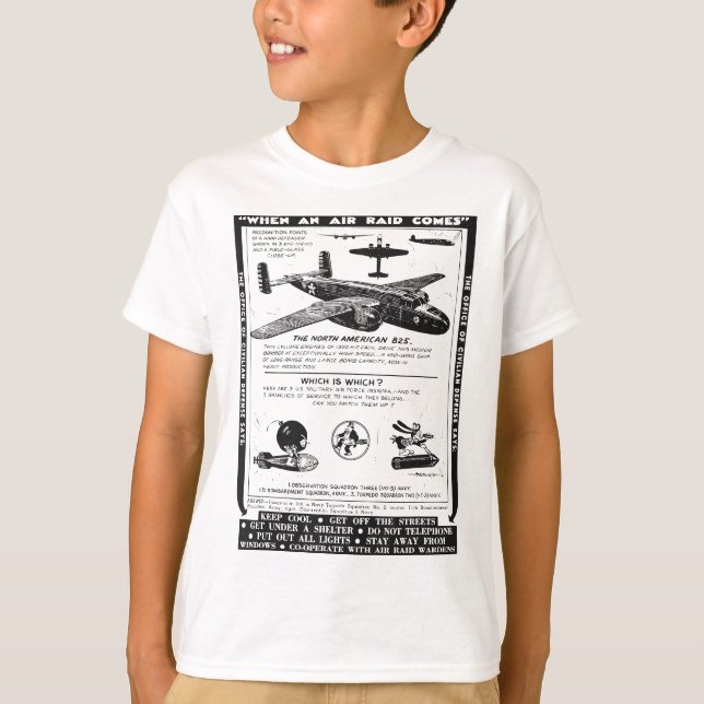Camiseta Avión retro de la Segunda Guerra Mundial B25 norte (Anverso)