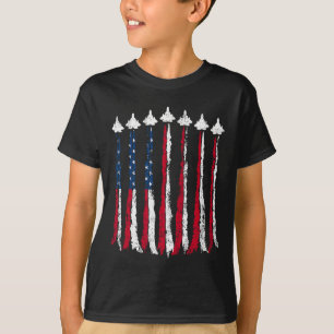 Camiseta Avión Retro Fighter Jet Avión Bandera Americana Co