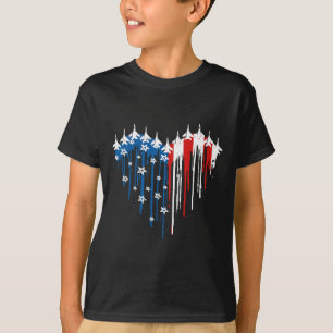 Camiseta Avión Retro Fighter Jet Avión Bandera Americana Co