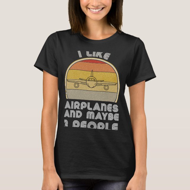 Camiseta Avión Retro Para Ventiladores De Aviación (Anverso)