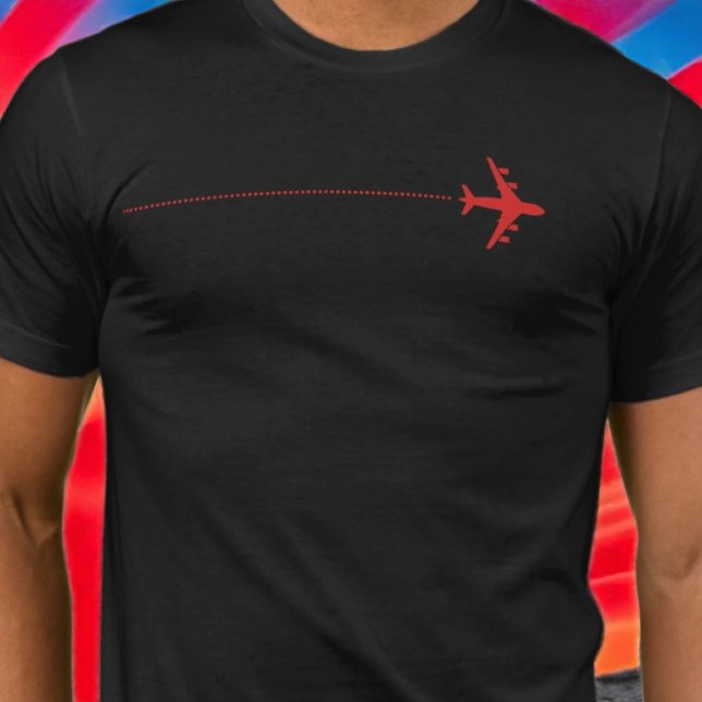 Camiseta Avión rojo con línea de puntos negro (Subido por el creador)