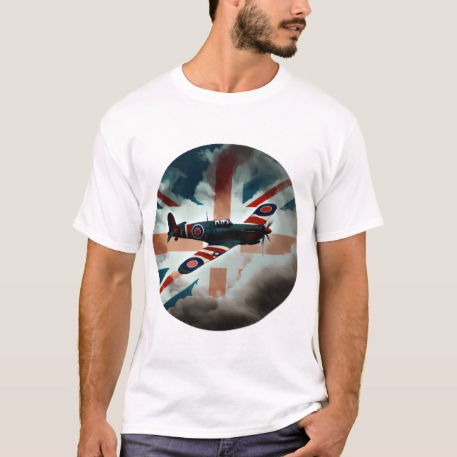 Camiseta Avión Spitfire Avighter Fighter Plane Inglaterra R (Anverso)