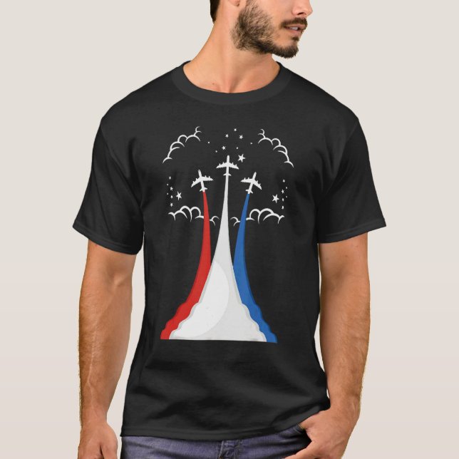 Camiseta Avión Usa 4 De Julio Aeronave Mecánica América (Anverso)