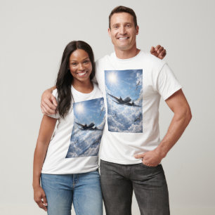 Camiseta Avión y pájaros en armonía bajo el sol
