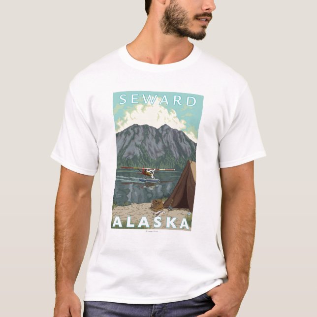 Camiseta Avión y pesca - Seward, Alaska de Bush (Anverso)