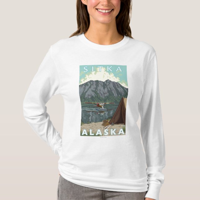 Camiseta Avión y pesca - Sitka, Alaska de Bush (Anverso)