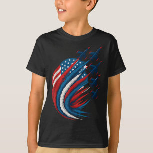 Camiseta Aviones de combate con bandera de EE. UU. patrióti