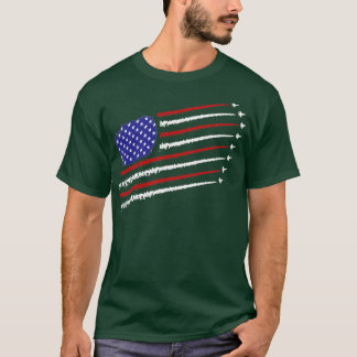 Camiseta Aviones de combate con bandera estadounidense el 4
