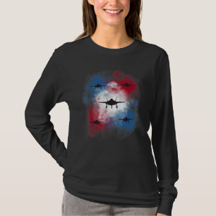 Camiseta Aviones de combate USA Rojo Blanco Azul Bandera Am