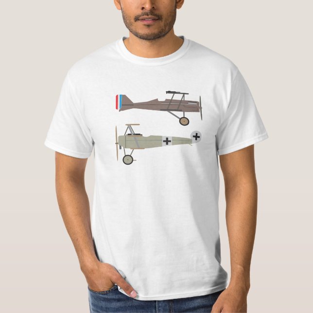Camiseta Aviones de combate WW1 - SE5 y Fokker Dr. 1 (Anverso)