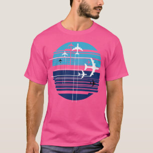 Camiseta Aviones de cruce de cielo geométrico