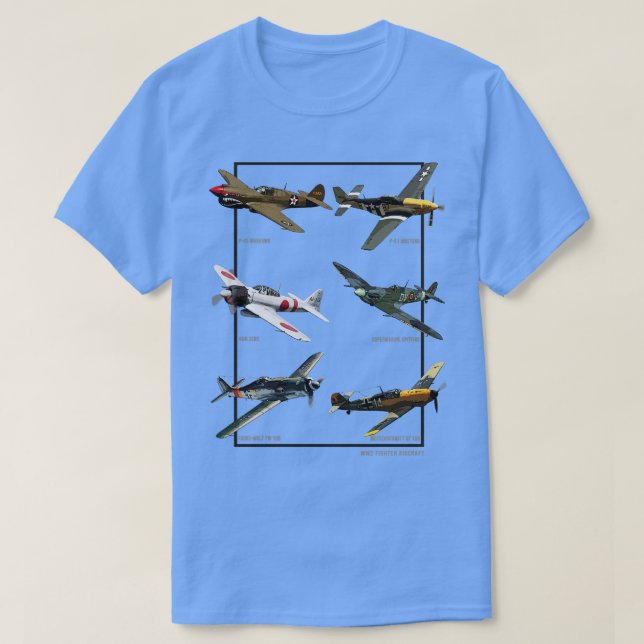 Camiseta Aviones de guerra de aviones de combate WW2 (Diseño del anverso)