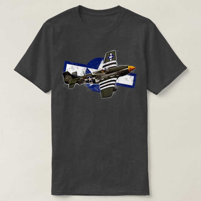 Camiseta Aviones de guerra WW2 Warbirds P51 Mustang 1 (Diseño del anverso)