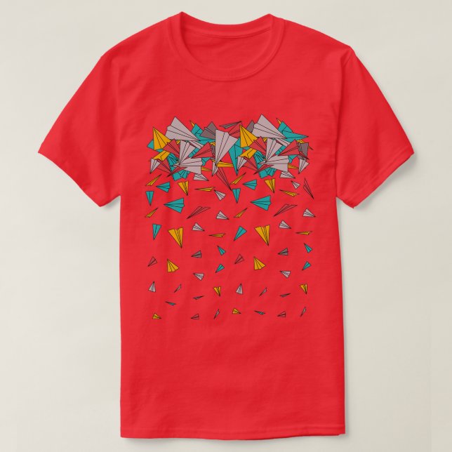 Camiseta Aviones de papel voladores (Diseño del anverso)