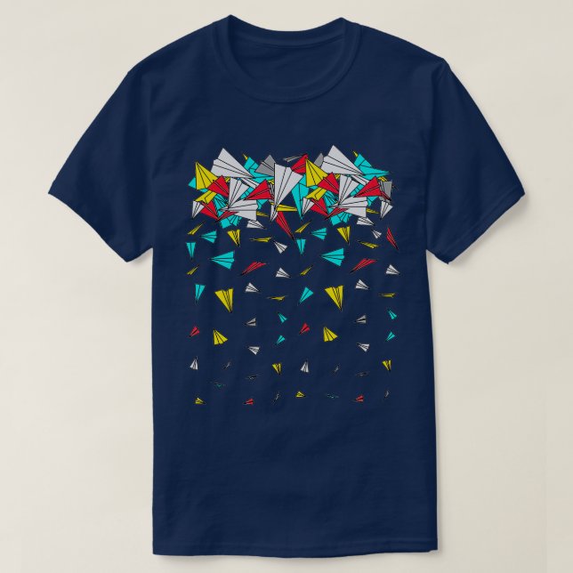 Camiseta Aviones de papel volante 1 (Diseño del anverso)