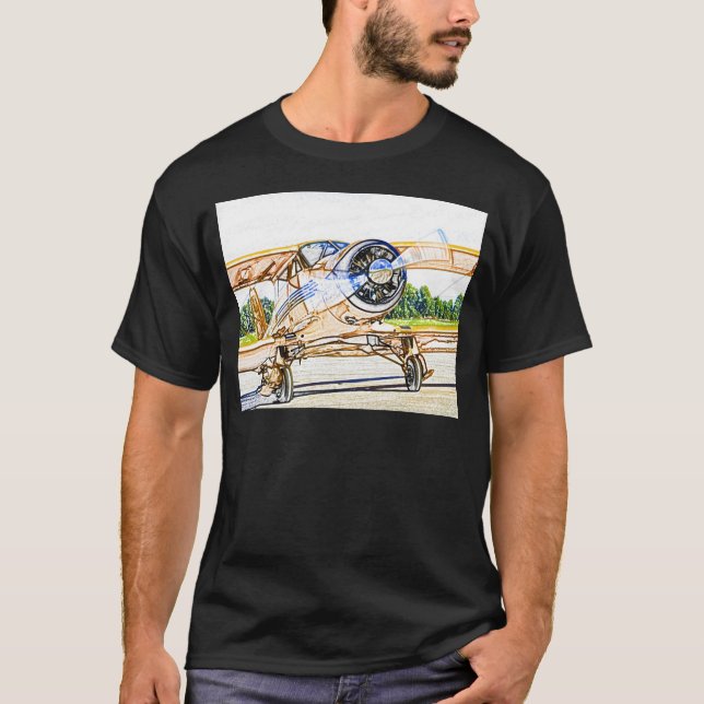 Camiseta Aviones del vintage de Beachcraft Staggerwing (Anverso)