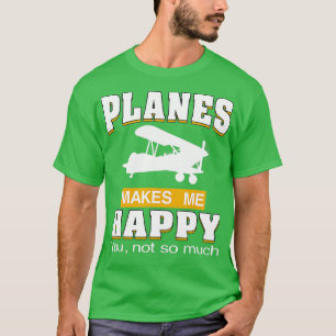 Camiseta Aviones me hacen feliz a los posters de eslóganes