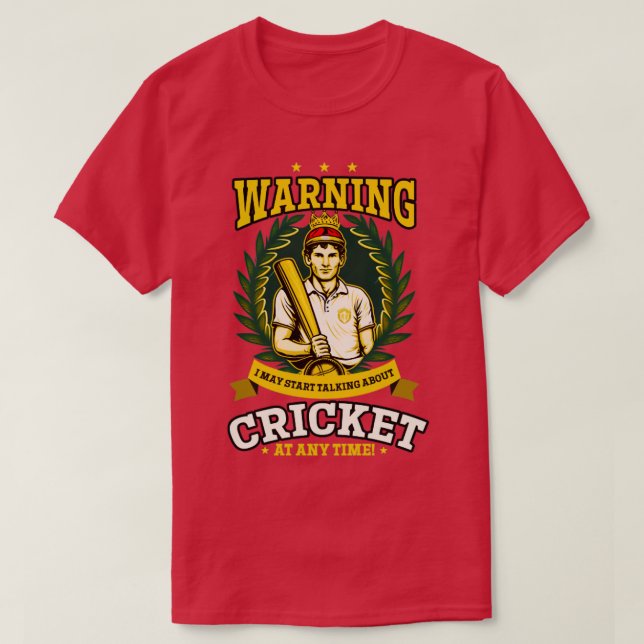 Camiseta Aviso a jugadores de cricket (Diseño del anverso)
