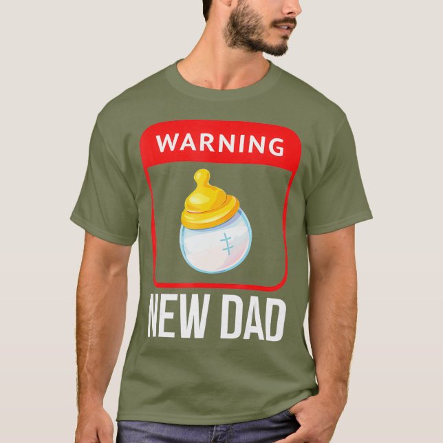 Camiseta Aviso a la nueva botella de bebé de papá para pron (Anverso)