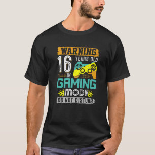 Camiseta Aviso A Los 16 Años De Edad En El Modo De Juegos 1