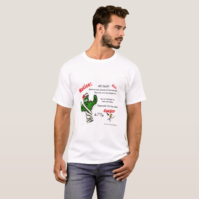 Camiseta Aviso a todos los cactianos - ¡Los humanos son pel (Anverso completo)