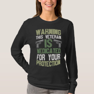 Camiseta Aviso a veterano soldado combate armas