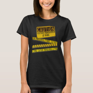 Camiseta Aviso al programador de precaución en cinta de tra