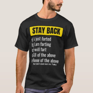 Camiseta Aviso Aléjate, Chiste de pedos divertidos para hom