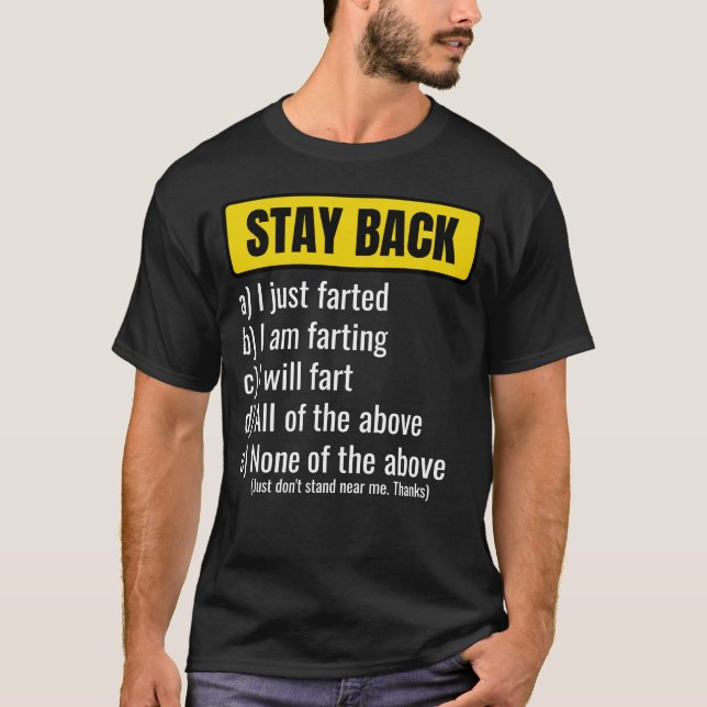 Camiseta Aviso Aléjate, Chiste de pedos divertidos para hom (Anverso)