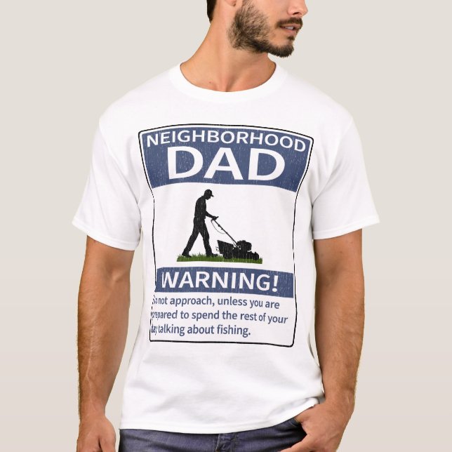 Camiseta Aviso azul de papá del vecindario (Anverso)