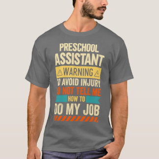 Camiseta Aviso de asistente preescolar 2