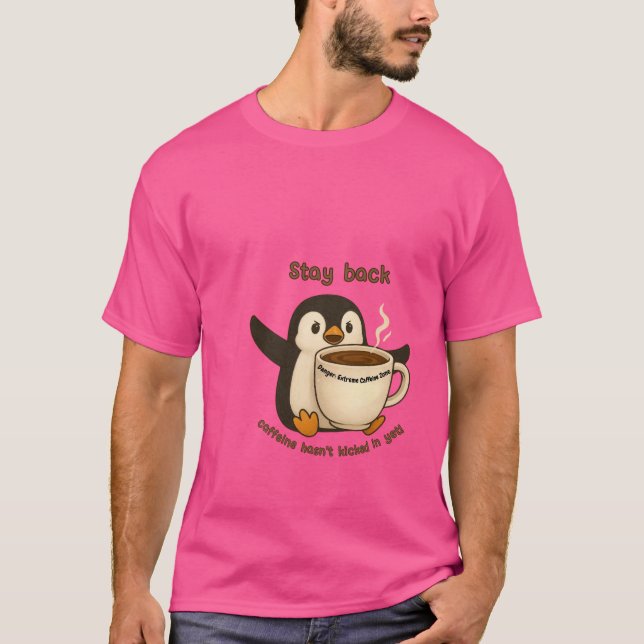 Camiseta Aviso de café pingüino (Anverso)