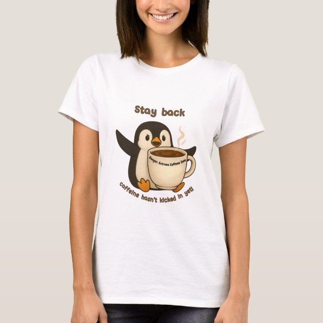 Camiseta Aviso de café pingüino (Anverso)