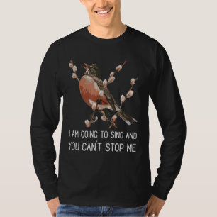 Camiseta Aviso de canto de Red Robin que voy a cantar pájar