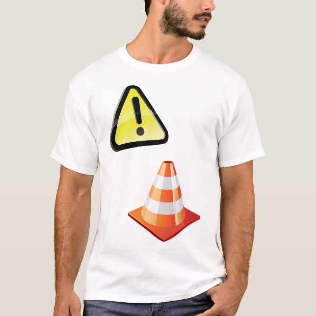Camiseta Aviso de cono de tráfico de advertencia (Anverso)