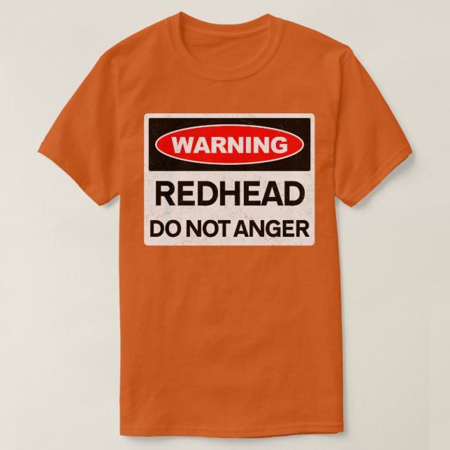 Camiseta Aviso de la cabeza roja: no molestar (Diseño del anverso)